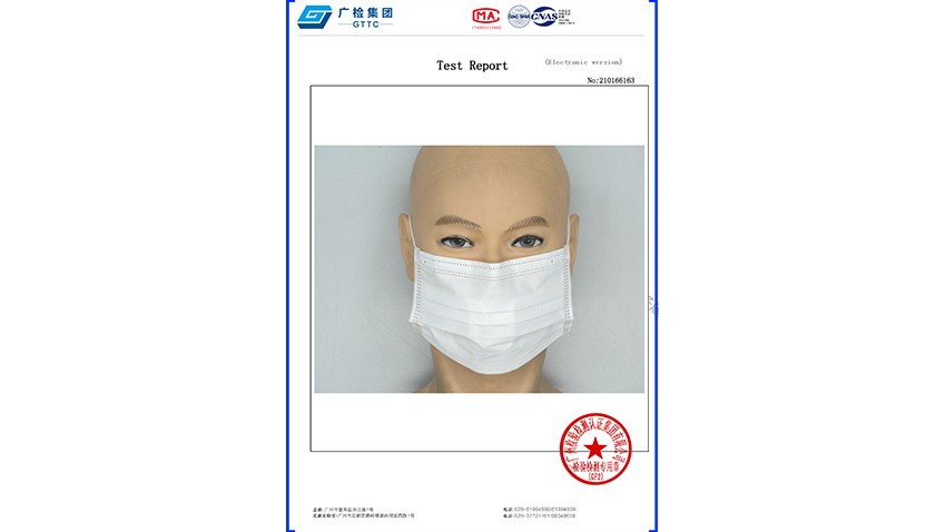 Flat face mask test report